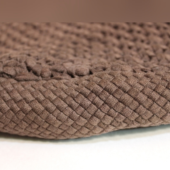 Talbots Brown Crochet Weave Handbag Purse Zipper - Picture 4 of 8